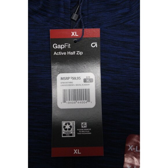 GapFit men's mock neck half zip stretch knit performance long sleeve pullover XL - Picture 8 of 10